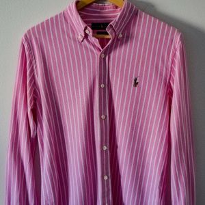 POLO RALPH LAUREN (M) SLIM FIT STRIPED LINEN SHIRT